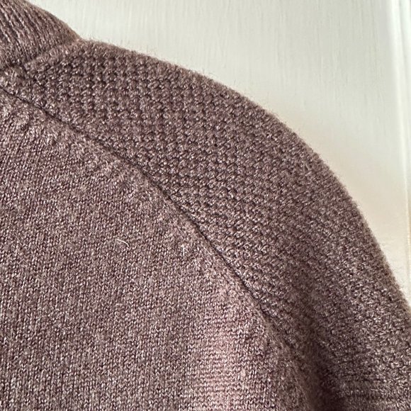 Custom Cropped Geoffrey Beene Sweater Large Soft Thermal Texture Brown - Picture 6 of 7